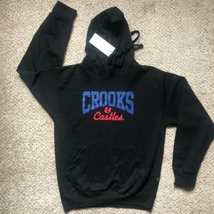 Crooks and Castles hoodie Black Blue Red sz Small